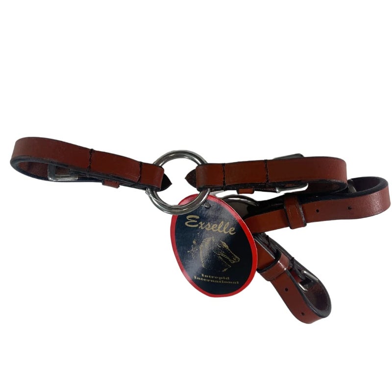 Exselle Elite Medium Brown Ringed Bit Converter - Horse Bit Converter for Equestrians, Horse Tack Accessory, Leather with Stainless Steel Ring and Buckle, Pelham Rounding, Converts to One-Rein Bits - Image 5